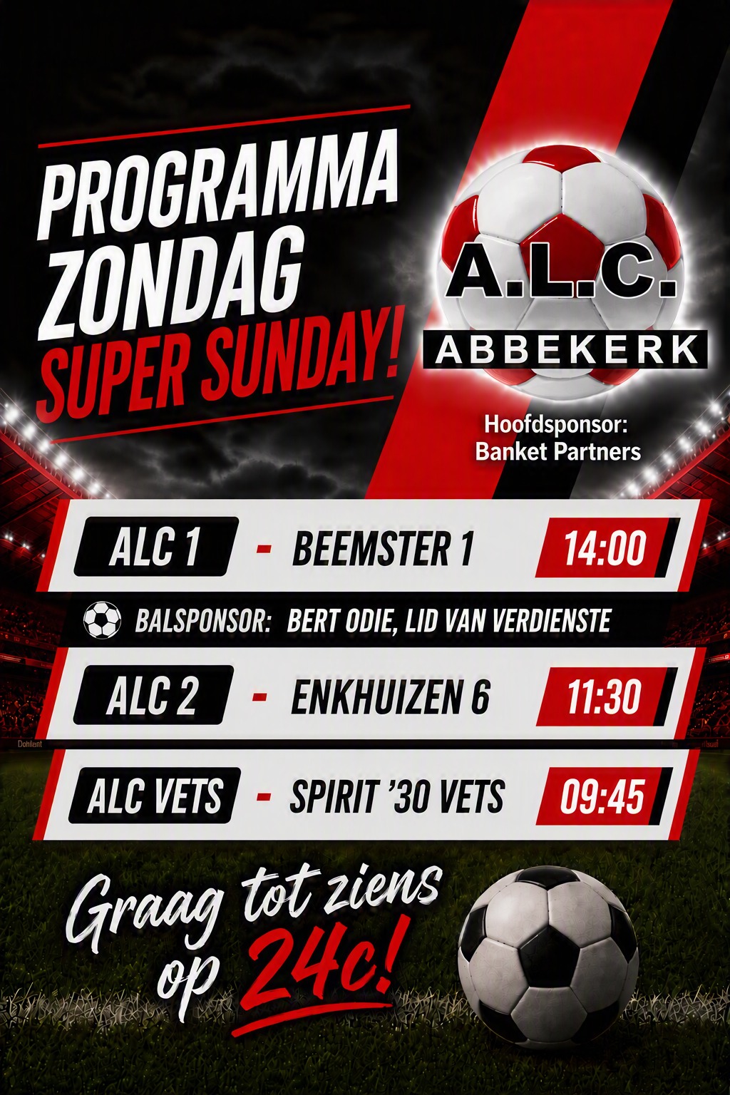 As zondag Super Sunday en mooi weer!